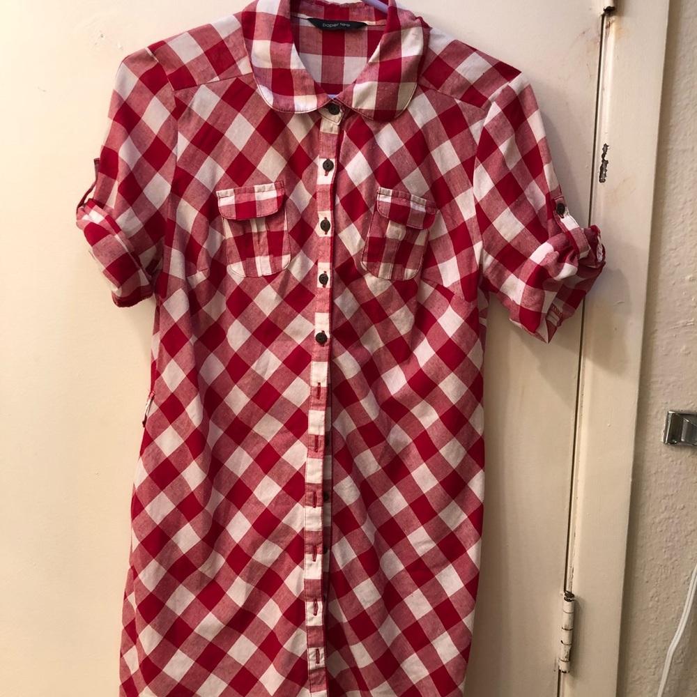 Cotton button up shirt.